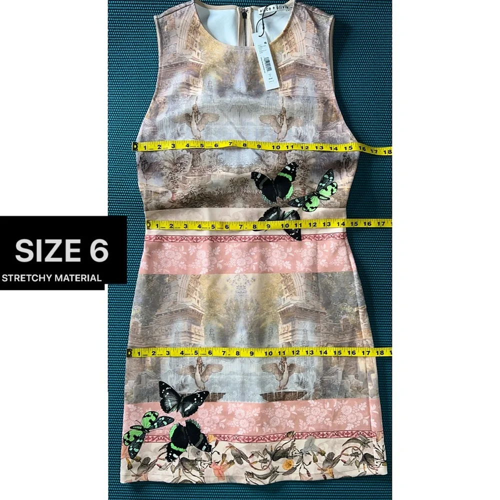 Alice + Olivia Wynell Fitted Versailles Pink Multi A-Line Mini Dress